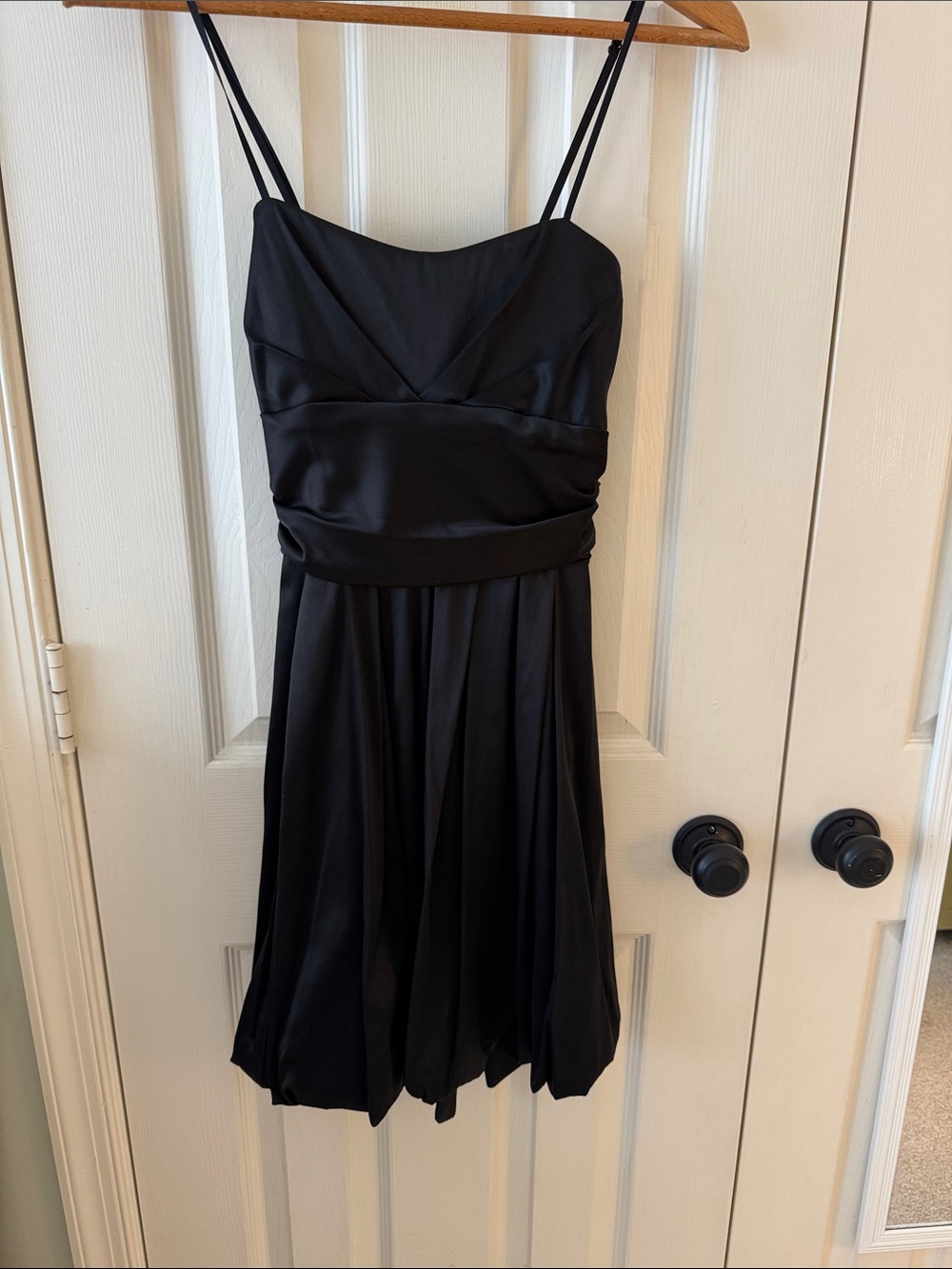 Black Satin Homecoming Dress